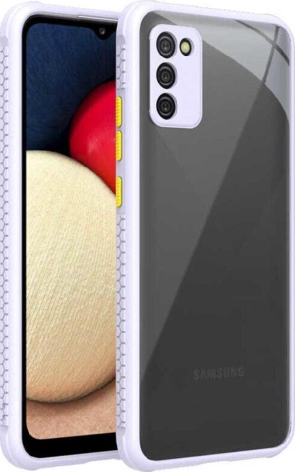 Coverzone Galaxy S20 Fe Uyumlu  Lastik Desen Kenar Kamera Korumalı Arkası Şeffaf Halx Kılıf - Image 1