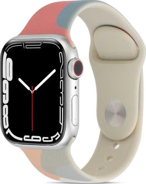 Coverzone Apple Watch 3 42mm Ile Uyumlu Foden Renkli Desenli Kordon Grape Fruit - Image 1