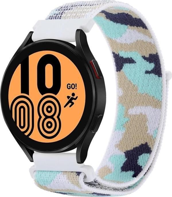 Coverzone Xiaomi Amazfit Pace Ile Uyumlu Kamuflaj Desenli Kayış Hasır Örgü Işlemeli Kordon Turkuaz - Image 1