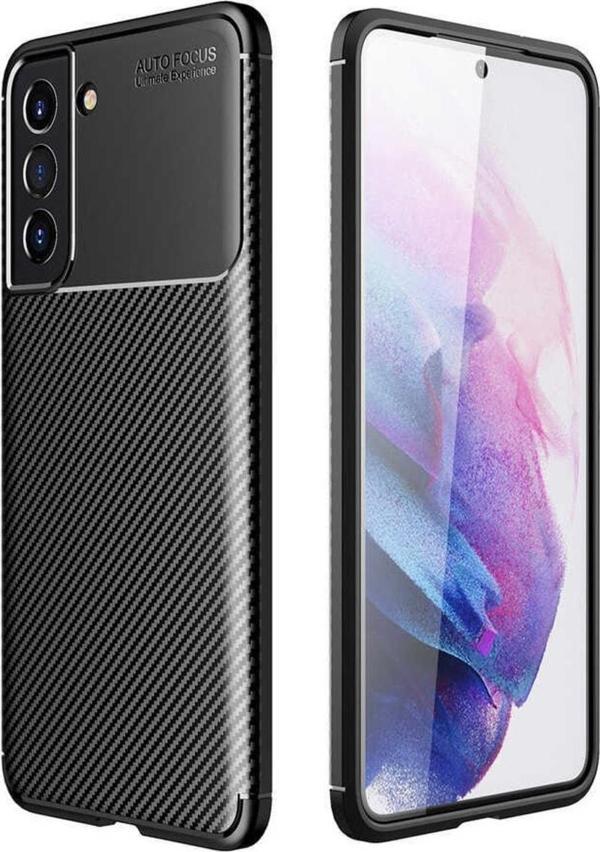 Coverzone Galaxy S21 Fe Ile Uyumlu Kılıf Karbon Delüx Tpu Silikon Siyah - Image 1