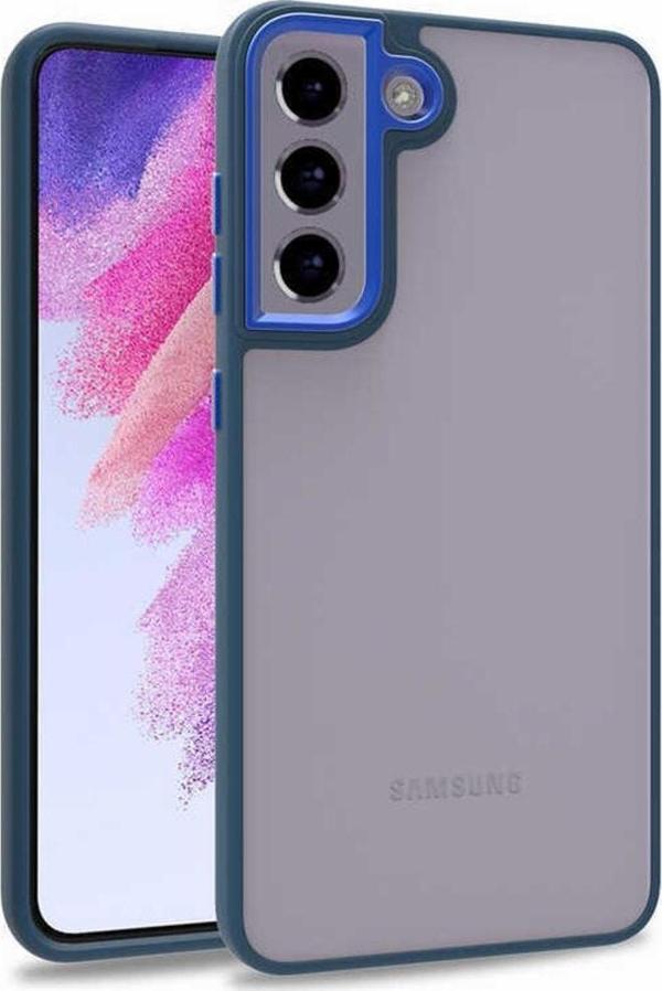 Coverzone Galaxy S21 Fe Ile Uyumlu Kılıf Kontrast Renk Tasarımlı Cynosure Kapak Mavi - Image 1