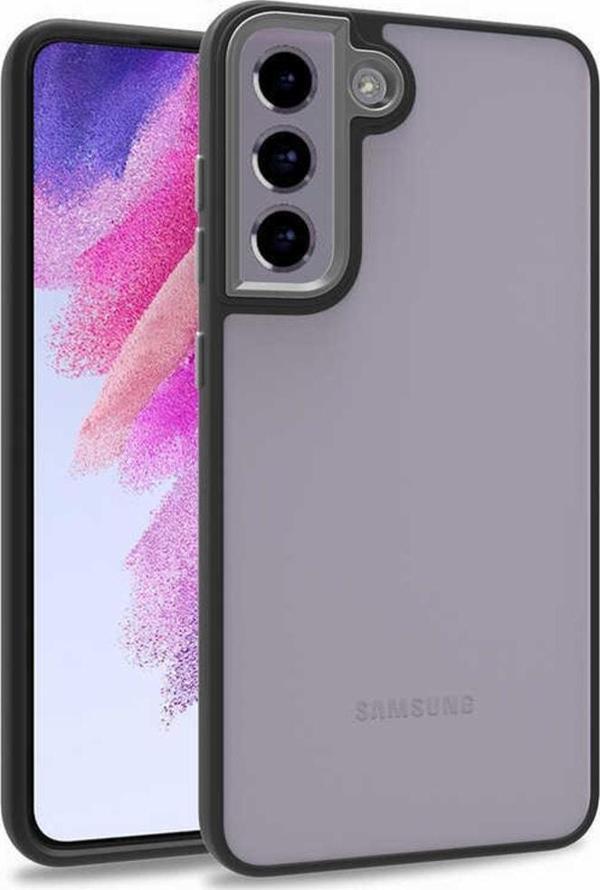 Coverzone Galaxy S21 Fe Ile Uyumlu Kılıf Kontrast Renk Tasarımlı Cynosure Kapak Siyah - Image 1