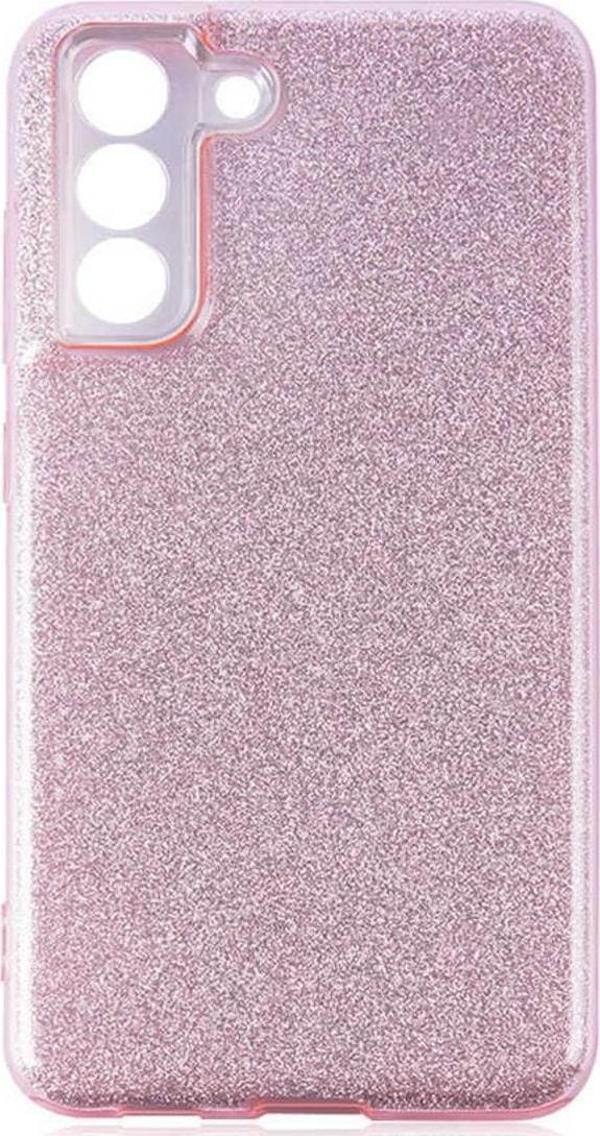 Coverzone Galaxy S21 Fe Ile Uyumlu Kılıf Simli Parlak Çift Katmanlı Shining Silikon Pembe - Image 1