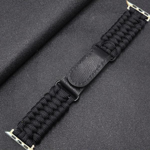 Coverzone Apple Watch 3/4/5/6 Ile Uyumlu 40mm Kayış Hasır Örme Stricken Kordon Siyah - Image 1