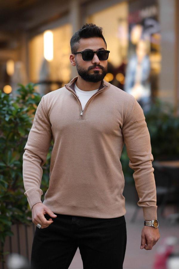 Basel.Co Slim Fit Fermuarlı Kazak - Image 1