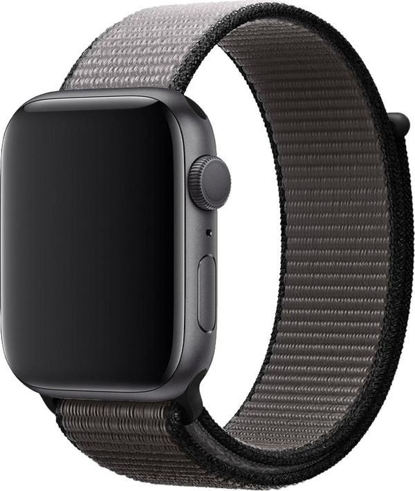 Coverzone Apple Watch 38 mm Uyumlu Kayış Spor Loop Kordon Demir Gri - Image 1
