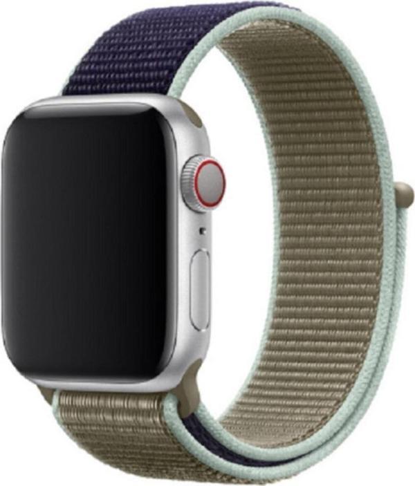 Coverzone Apple Watch 38-40mm Bilekli Kumaş Kayış Kordon Laciert-kahve Fabric K7 - Image 1