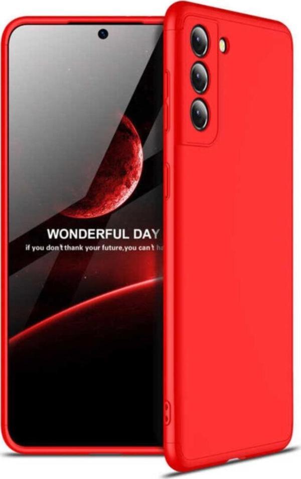 Coverzone Galaxy S21 Ultra Kılıf Soft Hard Koruma Ays Kırmızı - Image 1