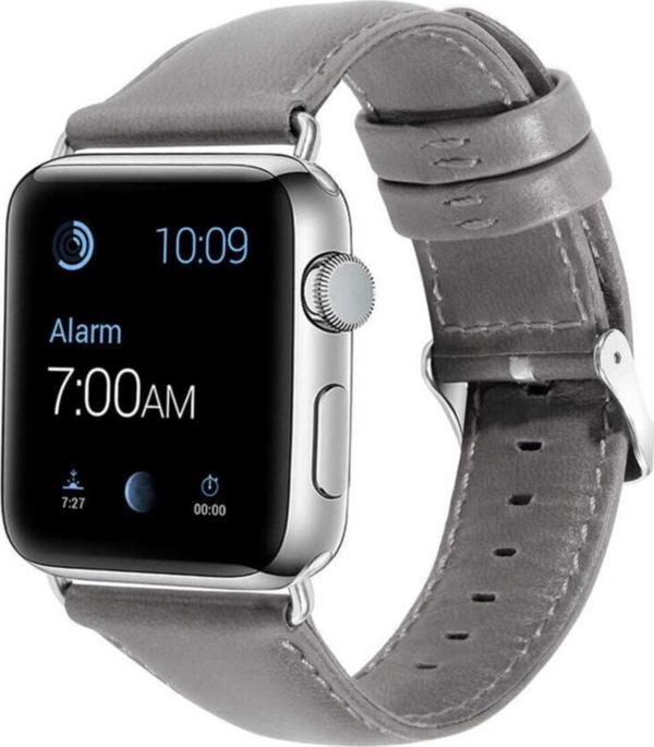 Coverzone Apple Watch 38mm Deri Kordon Gri - Image 1