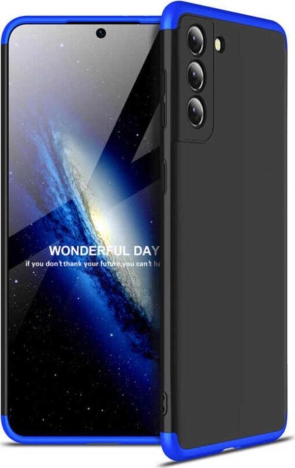 Coverzone Galaxy S21 Ultra Kılıf Soft Hard Koruma Ays Siyah-mavi - Image 1