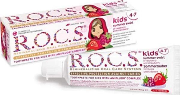 R.O.C.S. Kids 4-7 Yaş Meyveli Çocuk Diş Macunu 35Ml (Ahududulu-Çilekli) - Image 1