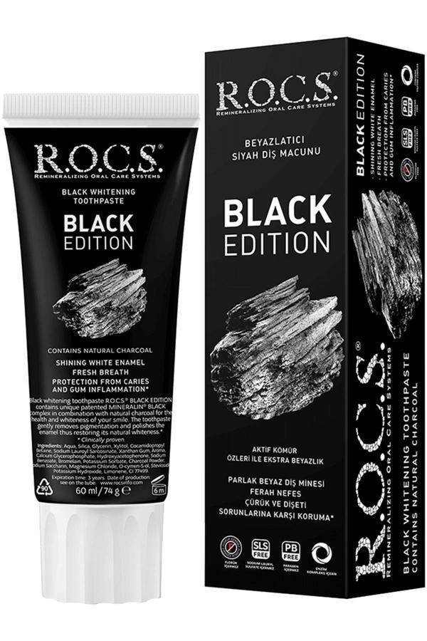 R.O.C.S. Black Edition Charcoal Diş Macunu 60 Ml (Sls,Paraben Içermez) - Image 1