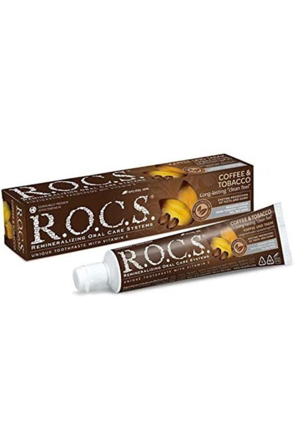 R.O.C.S. Coffee & Tobacco E Vitaminli Lekelere Karşı Diş Macunu (1 X 74 G) - Image 1