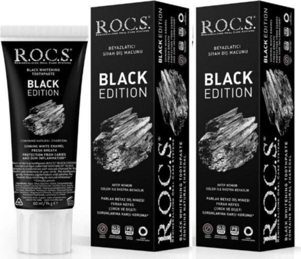 R.O.C.S. Black Edition Beyazlatıcı Siyah Diş Macunu 60Ml (2Li) - Image 1