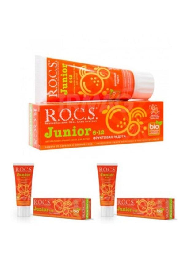 R.O.C.S. Junior 6-12 Yaş Diş Macunu - Meyveli Gökkuşağı Tadında 60 Ml X 3 Adet - Image 1