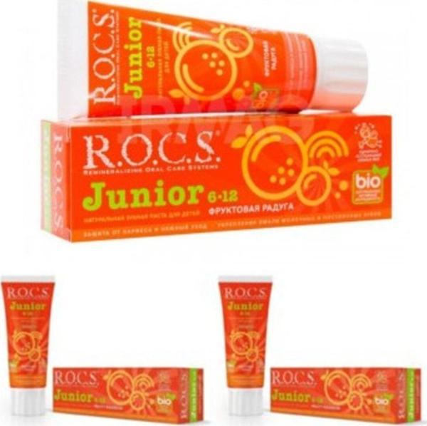 R.O.C.S. Junior 6-12 Yaş Diş Macunu - Meyveli Gökkuşağı Tadında 60 Ml X 3 Adet - Image 1