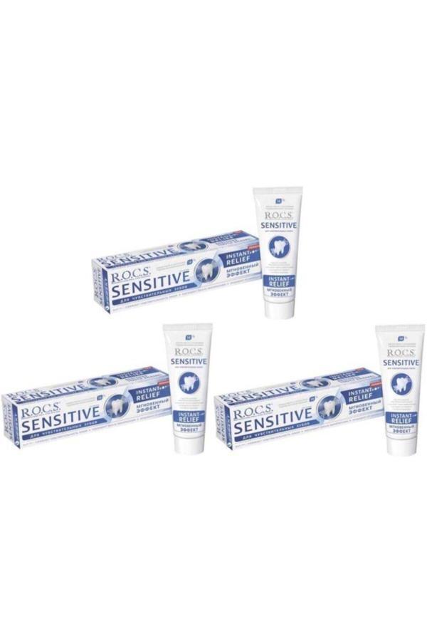 R.O.C.S. Sensitive Hassas Dişler Için Anında Rahatlık Diş Macunu 75 Ml X 3 Adet - Image 1