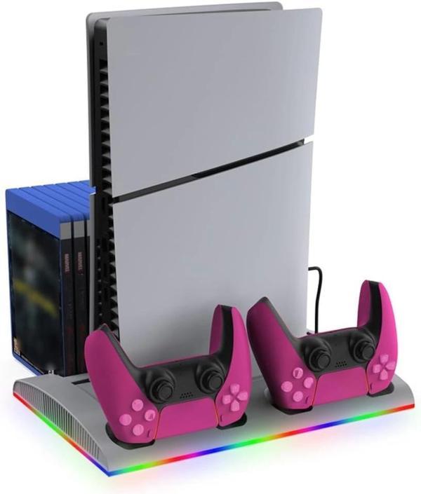 Hepu TP5-3570 PS5 Soğutucu Şarj Standı | DualSense Şarj RGB Işık 3 Fan Hızlı Dock İstasyonu - Image 1