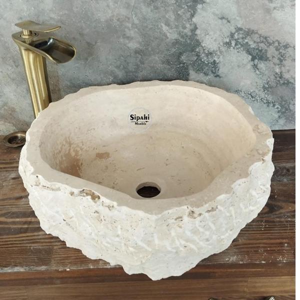 Traverten Şekilsiz Çanak Lavabo - Image 1