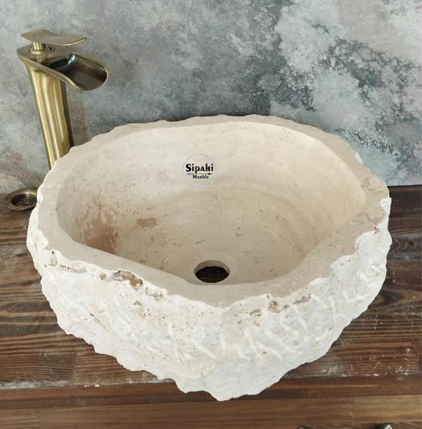  Traverten Şekilsiz Çanak Lavabo - Image 1