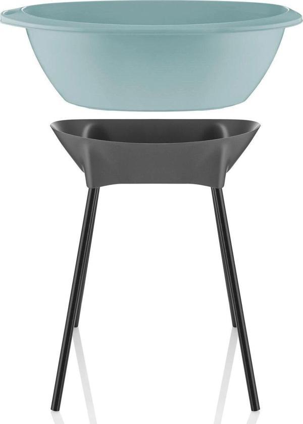 Babyjem Elegant Ayaklı Küvet 38 lt Su Tahliyeli Turkuaz Renk - Image 1