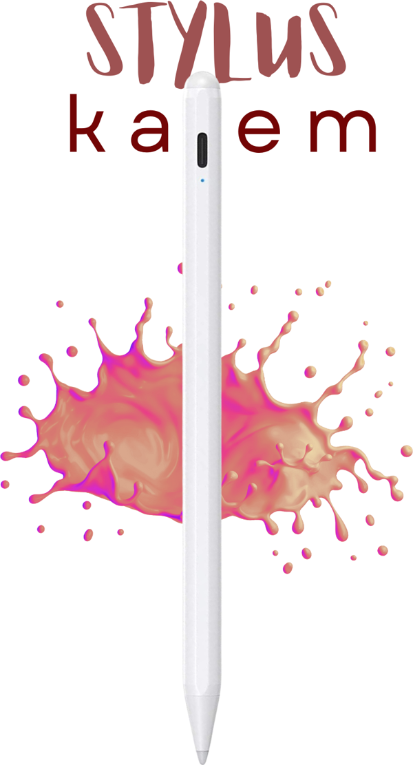 iPad 10,9 10.nesil Uyumlu Avuç Içi Reddetmeli Dokunmatik Fuchsia Özel Çizim Ve Yazı Kalemi - Image 1