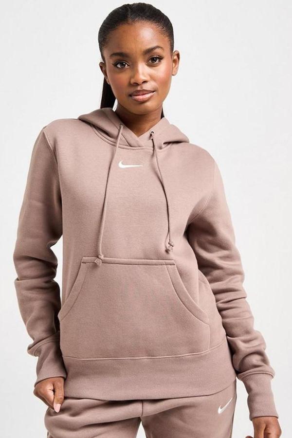 Nike Sportswear Phoenix Fleece Pullover Hoodie Kadın Kapüşonlu Sweatshirt Kahverengi - Image 1
