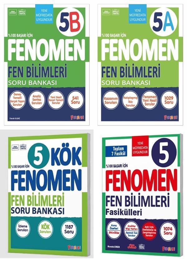 Fenomen Okul 2025 5. Sınıf Fen Bilimleri A + B + Kök + Fasikül Seti 4 Kitap Güncel Müfredat - Image 1