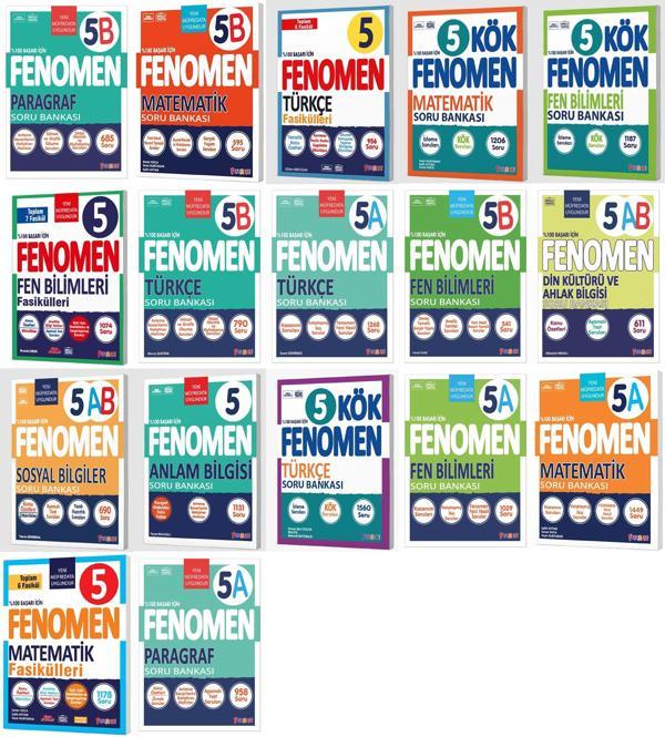 Fenomen Okul 2025 5. Sınıf Tüm Dersler A + B + Kök + Fasikül Tam 17 Seti Kitap Güncel Müfredat - Image 1