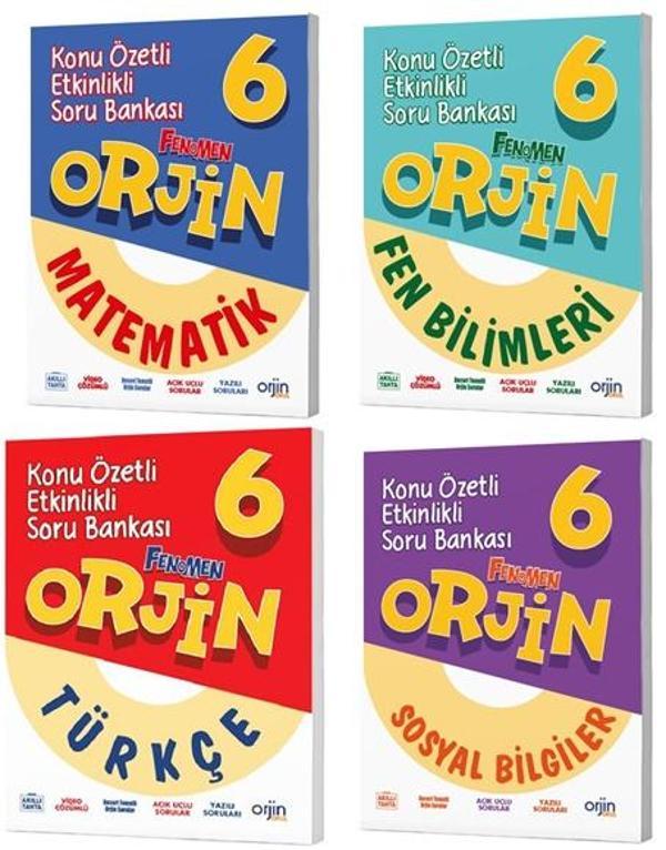 Orjin Okul 2026 6. Sınıf Matematik + Fen + Türkçe + Sosyal Konu Özetli Soru Seti 4 Kitap Güncel Müfredat - Image 1