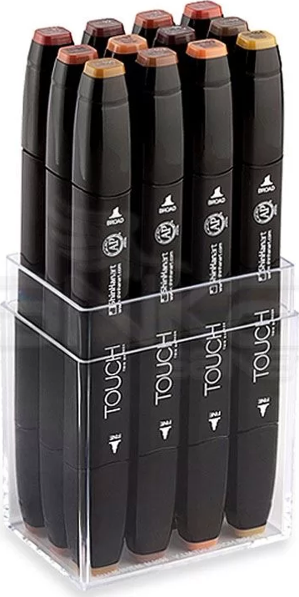 Touch Twin Marker Kalem 12li Set Ahşap Renkler - Image 1