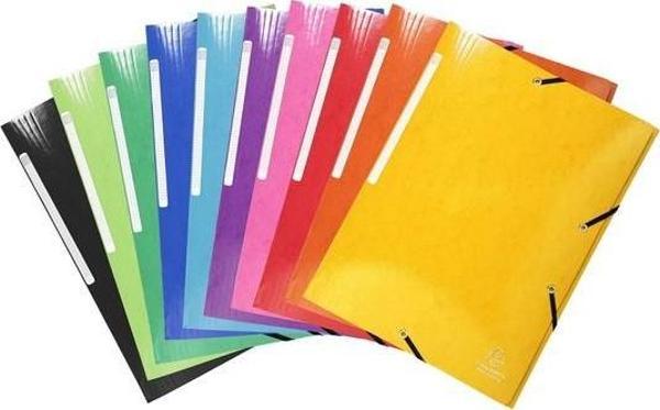 Exacompta 3 Kanatlı Elastik Dosya A4 Arka Etiketli - Image 1