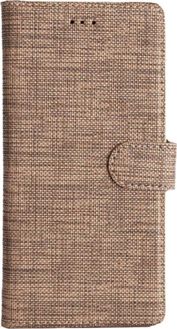Coverzone General Mobile Gm 21 Uyumlu Standlı Kartvizitli Ve Para Gözlü Kumaş Desen Gold - Image 1