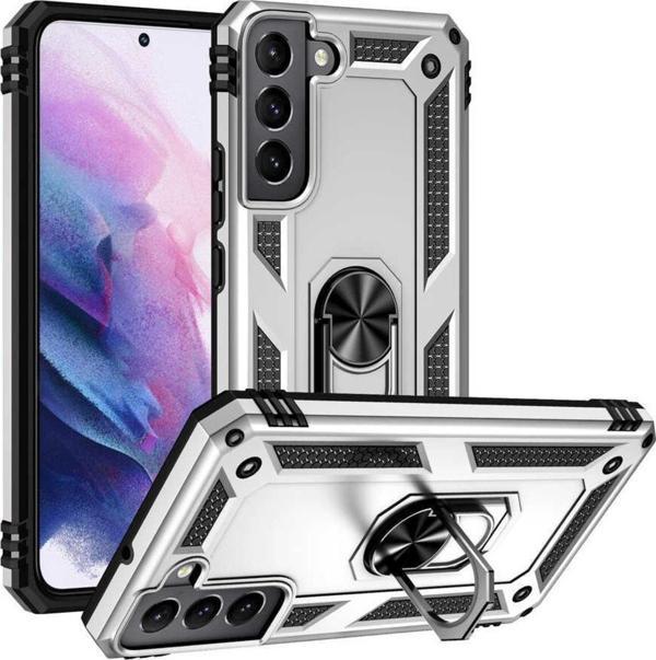 Coverzone Galaxy S22 Plus Ile Uyumlu Kılıf Shockprof Yüzük Tutuculu Vega Gri - Image 1