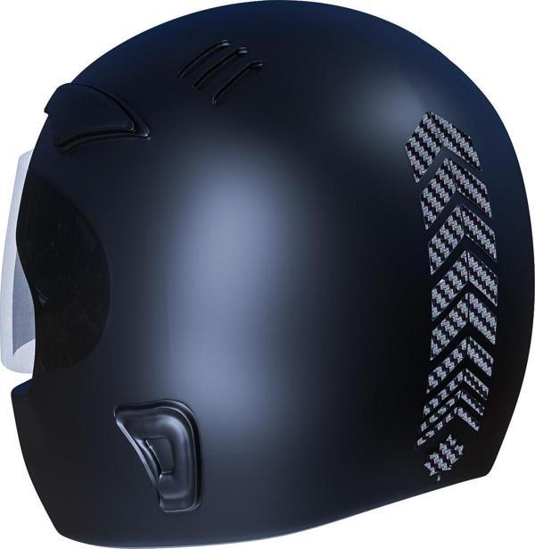 2 Adet Sport Kask, Araba Ayna Siyah Karbon Fiber Dokulu Kask Sticker Çınar Extreme  - Image 1