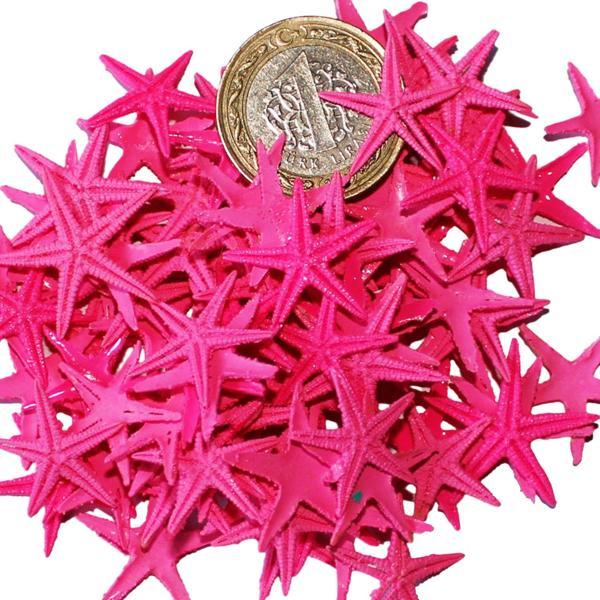 Polyester Deniz Yıldızı Minik Boy  0.5 CM- 1.5 CM (100 Adet)  Fuşya - Image 1