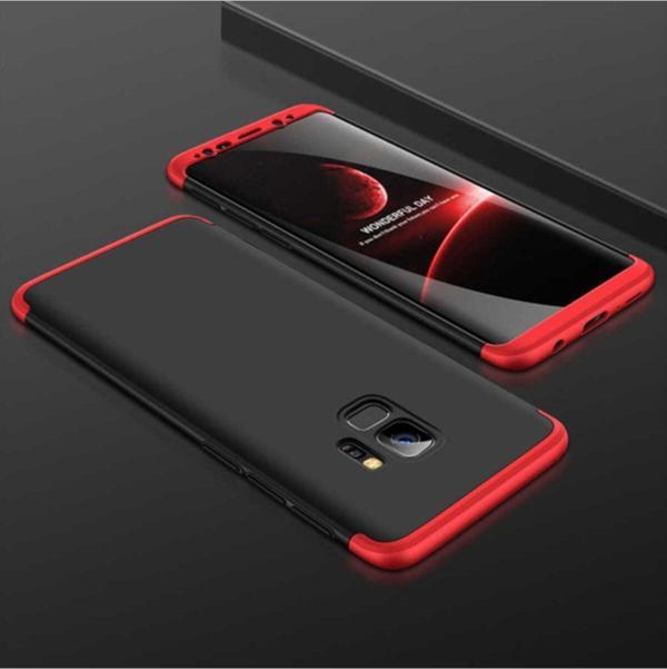 Coverzone Galaxy S9 Kılıf Soft Hard Koruma Ays Siyah Kırmızı - Image 1