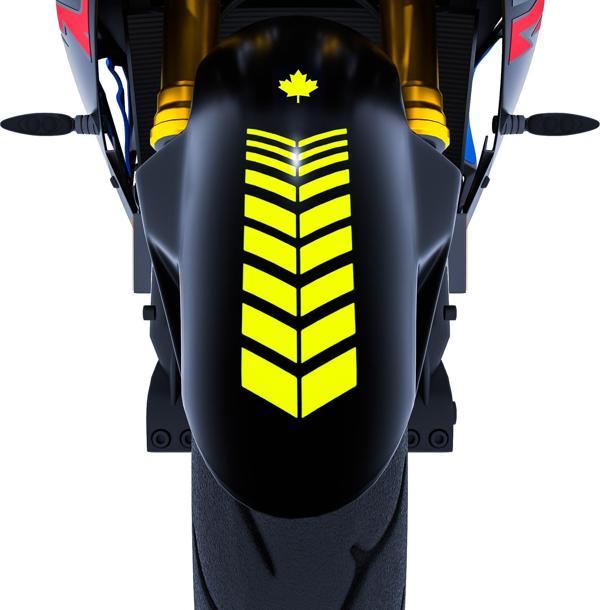 2 Adet Sport Motosiklet Çamurluk Floresan Sarı Kask Sticker Çınar Extreme  - Image 1