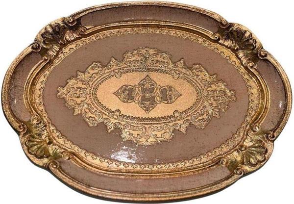 Roy King Ması Ms62 Oval Kahve Tepsi 30*22 Ivory - Image 1