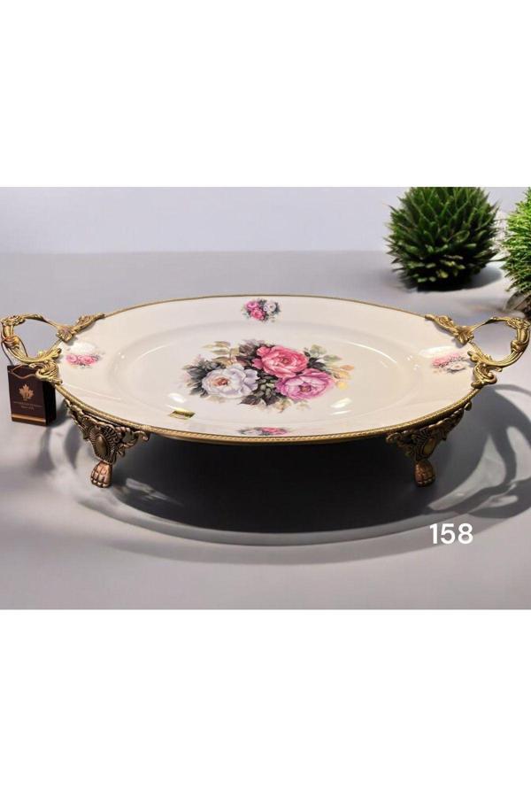 Roy King Antique Oval Sunum Tabak 52*29*10 Cm - Image 1