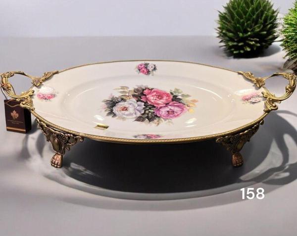 Roy King Antique Oval Sunum Tabak 52*29*10 Cm - Image 1