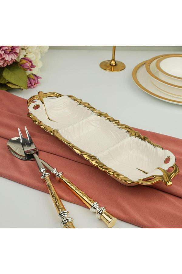 Roy King Albero Gold Sunum Tabak 39*14*4 Cm - Image 1