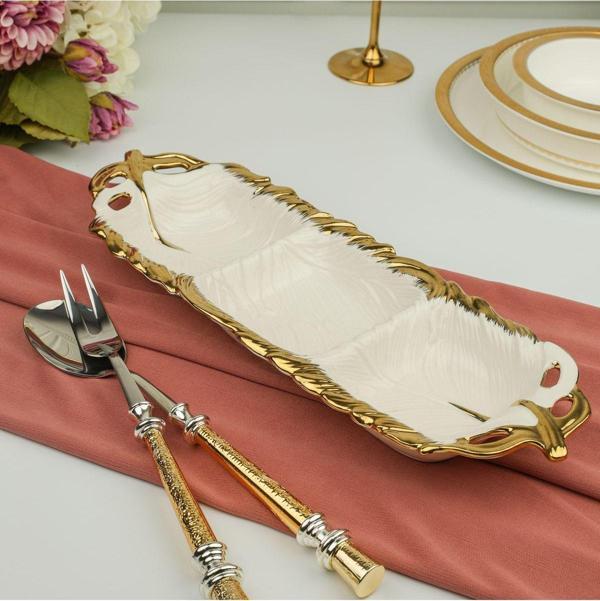 Roy King Albero Gold Sunum Tabak 39*14*4 Cm - Image 1
