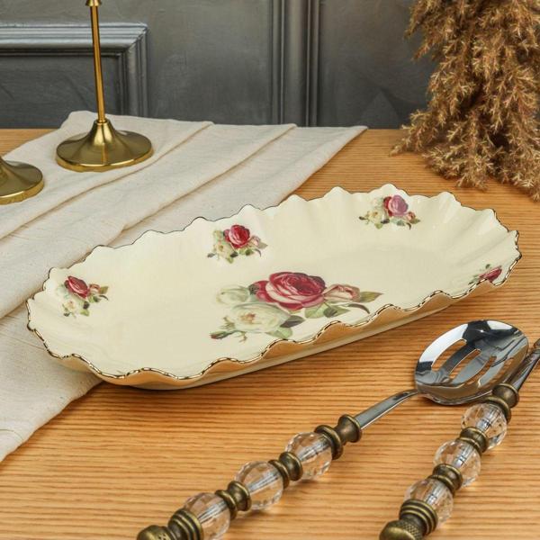 Roy King Rose Oval Sunum Tabak 31 Cm - Image 1