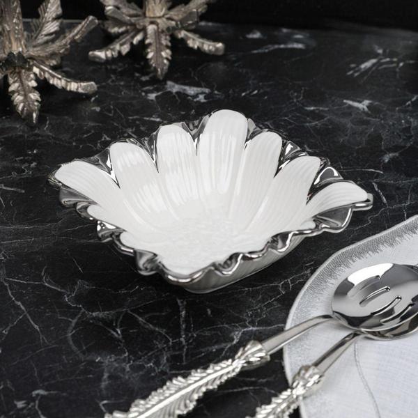 Roy King Flora Sılver Kare Salata Kase 18*18*7 Cm - Image 1