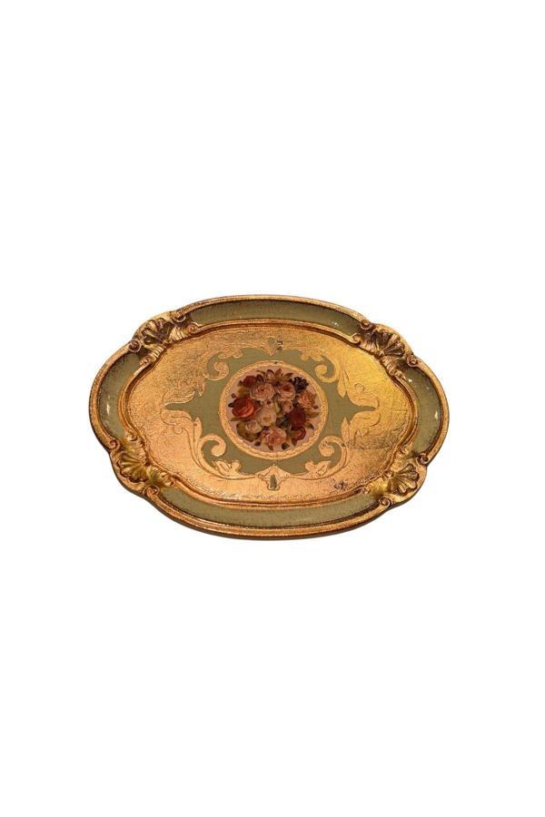 Roy King Ması Ms78 Oval Kahve Tepsi 30*22 Sage - Image 1