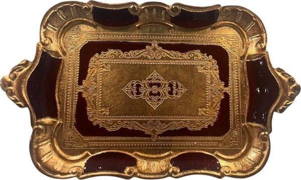 Roy King Ması Ms55 Dikd.Kulplu Kahve Tepsi 32*20 Bordeaux - Image 1