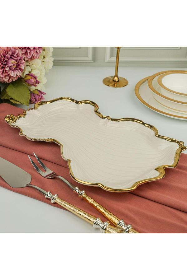 Roy King Albero Gold Sunum Tabak 39*27*3 Cm - Image 1