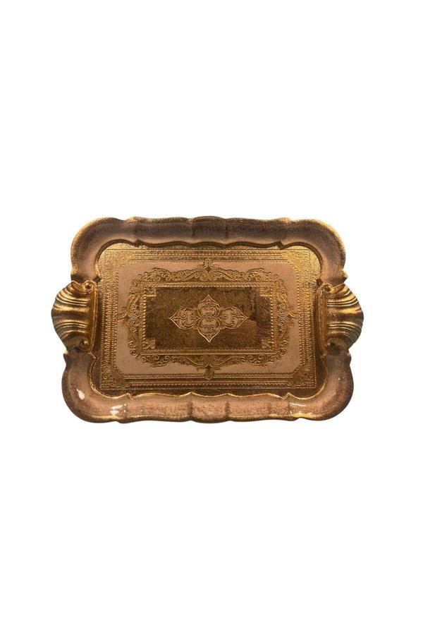 Roy King Ması Ms59 Dikd.İstridye Kulp Kahve Tepsi 28*19 Ivory - Image 1