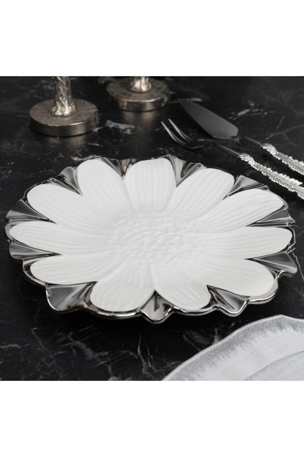 Roy King Flora Sılver Yuvarlak Sunum Tabak 30 Cm - Image 1